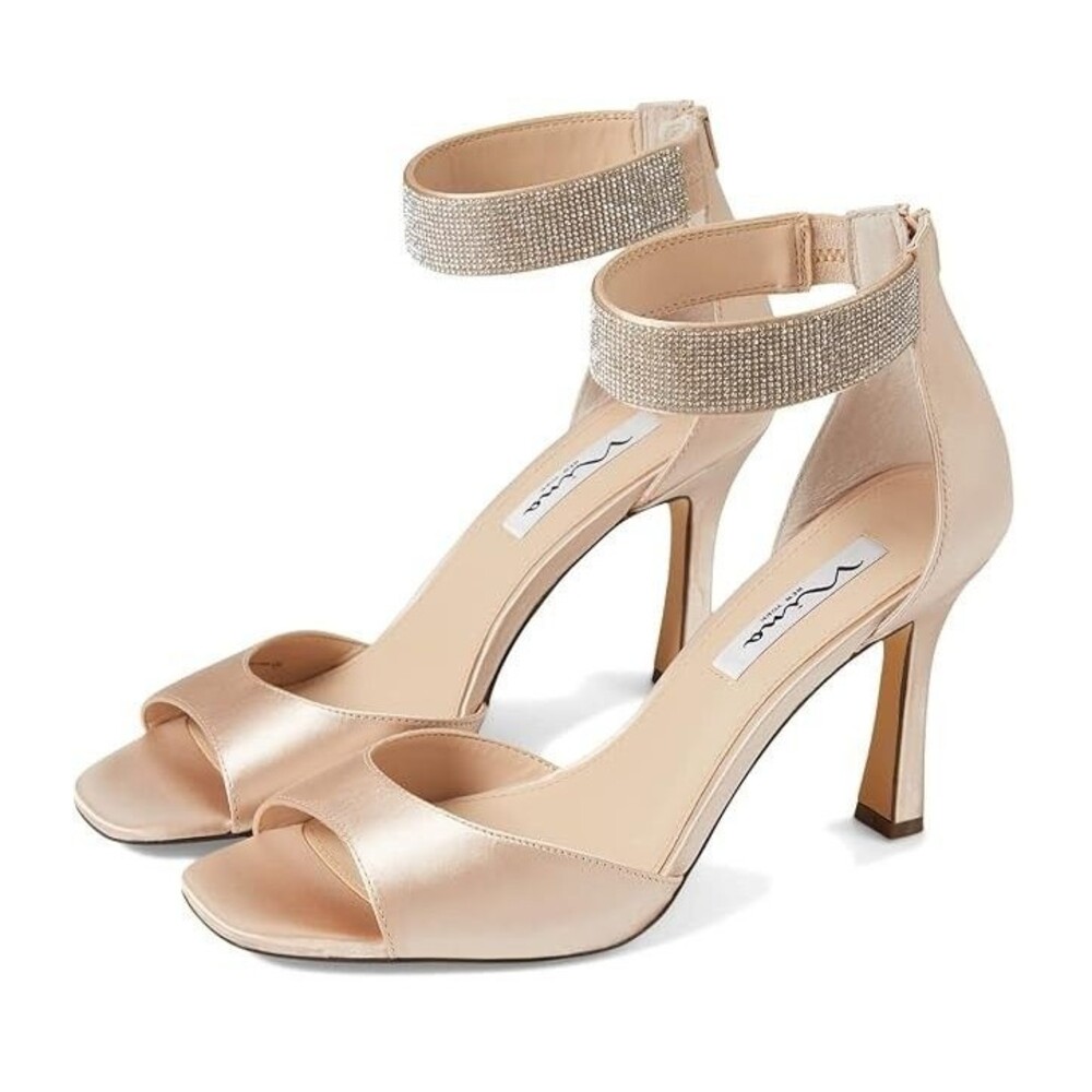 Nina Womens 7.5 M Pearl Rose Crystal Dezzie Stiletto Heels NIB TG0